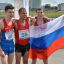 Победители захода на 20 км (слева направо): Николай Марков, Дементий Чепарев и Сергей Широбоков. Фото Валерия БАКЛАНОВА