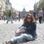 Ксения на площади в Чехии.  Фото из архива К.Гневышевой