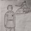“Мой прадед Петр Егорович Егоров, танкист в звании ефрейтора”. Рисунок Милены НИКОЛАЕВОЙ, 5 “А” класс