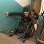 Подъем на инвалидном кресле по пандусу требует больших усилий как от колясочника, так и от его сопровождающего. Анатолий Петров попросил управляющую компанию установить на стене поручни.