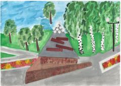 Рисунок Миши Хитрова (3 “а” класс, школа № 9).Люблю тебя, мой город! На Парнасе 