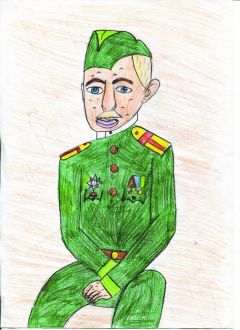 Рисунок Софьи Горячевой, 1 “г”Мой прадед – герой! На Парнасе День Победы 