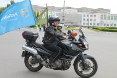 Возглавили колонну мотоциклистыЧебоксарская ГЭС объединилась с предприятиями Новочебоксарска на фестивале спорта РусГидро 