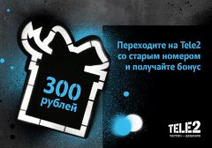 Tele2 дарит жителям Чувашии 300 рублей за перенос номера в свою сеть Теле2 