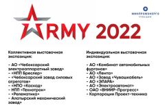 ПредприятияПредприятия Чувашии представят продукцию на форуме "АРМИИ-2022" в Подмосковье армия 
