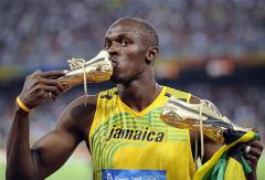 Полет  ямайской молнии Чемпионат мира по легкой атлетике спринтер 