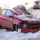 В Чебоксарах глыба льда раздавила автомобиль