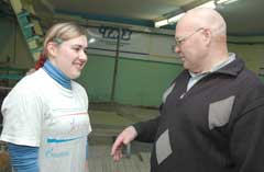 олеся старостина с тренером владимиром светлаковым.  Фото Валерия Бакланова.