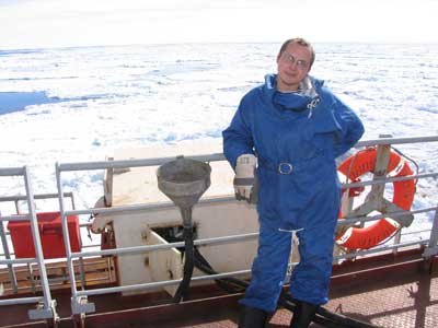 Полярник Михаил Егоров на борту “Академика Федорова”. 