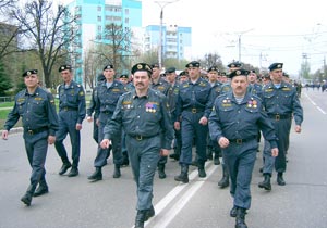На параде. 
