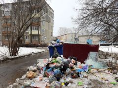 Так было вчера днем. Фото Андрея Сергеева ("Грани")"Грани" помогают: трехнедельный мусор по ул. Терешковой, 9 вывезен